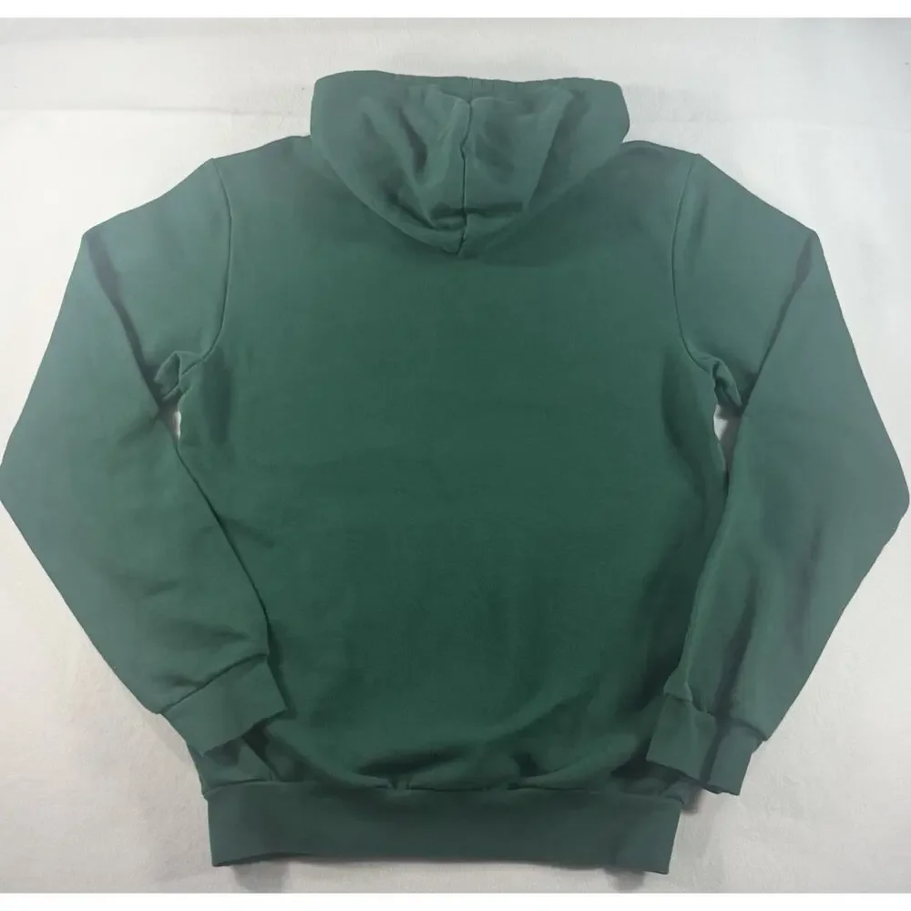 Adidas Men’s Small Green Pullover Hoodie Logo Sweatshirt Fleece Kangaroo Pocket